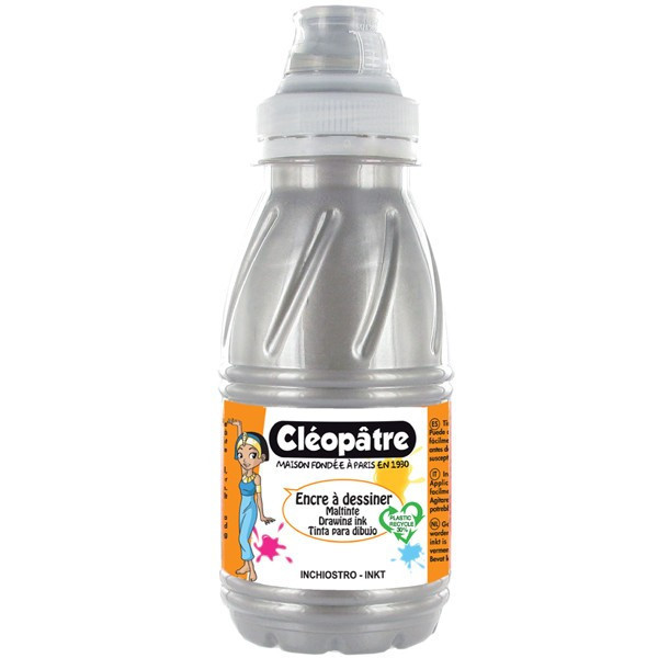 photo-Flacon encre à dessiner Cléopâtre 250 ml argent