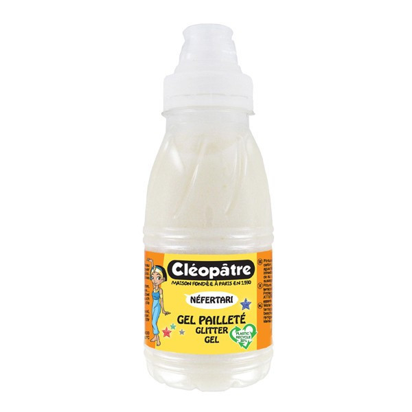 photo-Gel pailleté - Néfertari - Blanc néon - Flacon de 250 ml - Cléopâtre