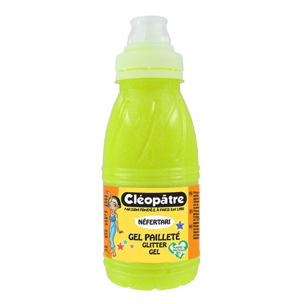 photo-Gel pailleté - Néfertari - Jaune néon - Flacon de 250 ml - Cléopâtre