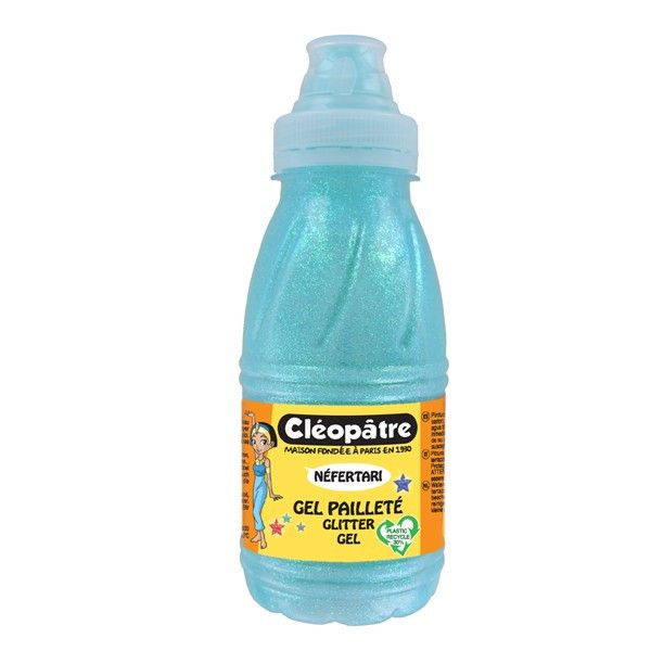 photo-Gel pailleté - Néfertari - Bleu glacé - Flacon de 250 ml - Cléopâtre