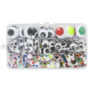 Yeux mobiles - Adhésif - Assortiment tailles, formes et couleurs - Boîte de 500