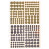 Gommettes - Rondes - Or et argent - Différentes tailles - Cléopâtre