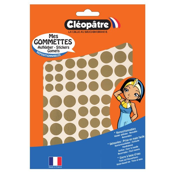 Gommettes - Rondes - Or et argent - Différentes tailles - Cléopâtre