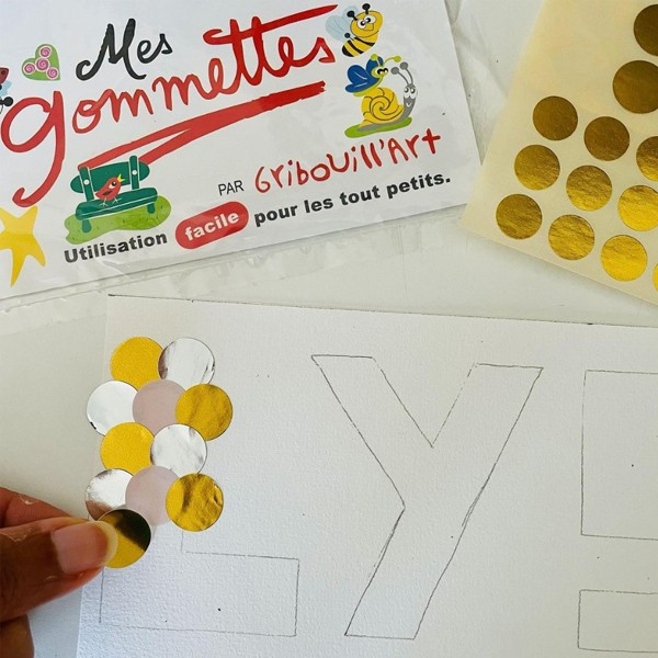 Gommettes - Rondes - Or et argent - Différentes tailles - Cléopâtre
