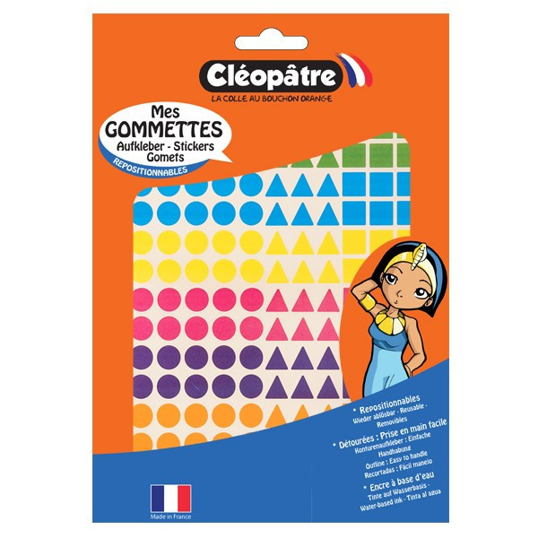 Gommettes - Enfant - Différentes formes et couleurs - Petite taille - Cléopâtre