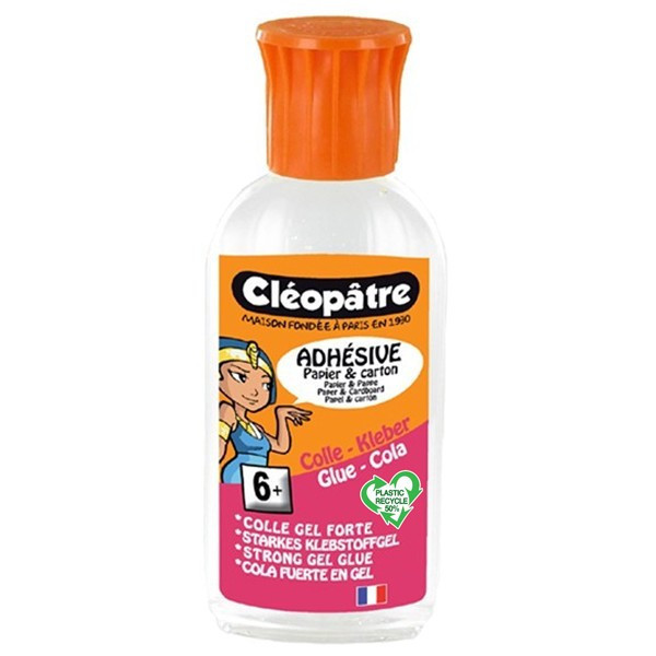 Colle adhésive - Transparente - Cléopâtre - Adhésive - Flacon de 55g avec embout