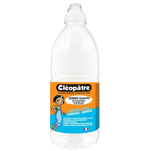 Vernis pour peinture gouache - Brillant - Tous supports - Cléopâtre - Bidon 1L