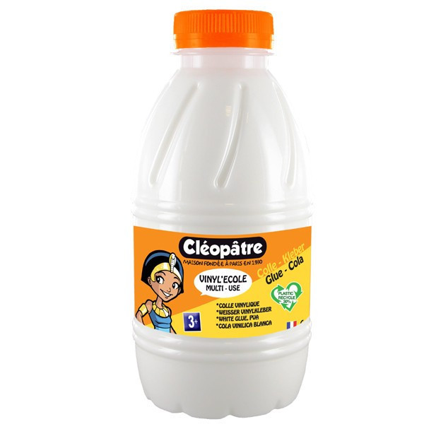 Colle blanche vinylique - Cléopâtre - Vinyl'école - Flacon de 500g