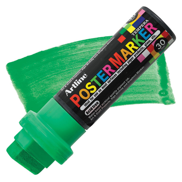 Marqueur - Vert - Tous supports - Pointe carré 30mm - PosterMarker Tempera