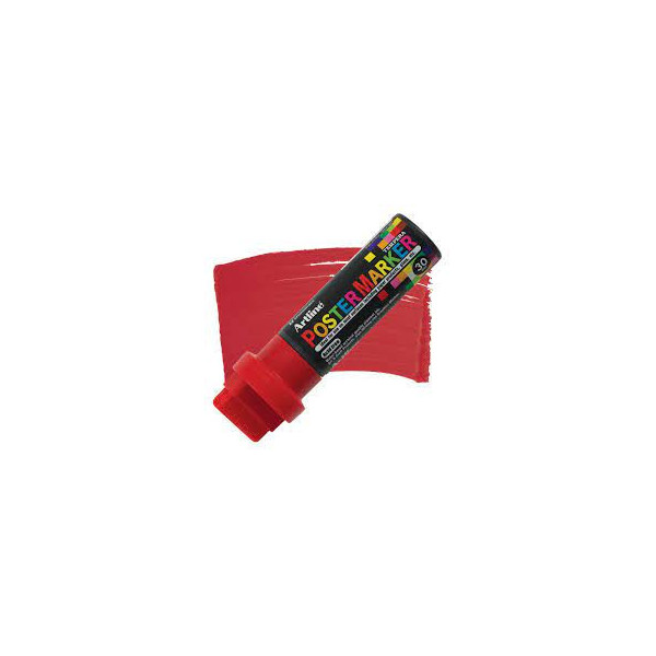 Marqueur - Rouge - Tous supports - Pointe carré 30mm - PosterMarker Tempera