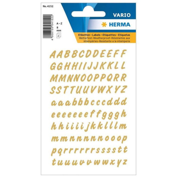 photo-Lettres - Stickers - Autocollant - Or - A à Z - Majuscules - Italique
