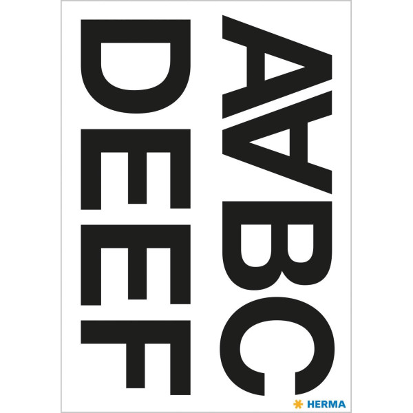 Lettres - Stickers - Autocollant - 33mm diamètre - A à N - Majuscules - Très grande taille