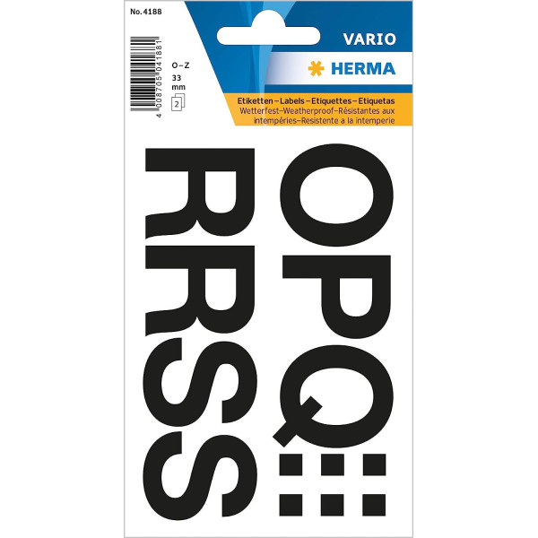 photo-Lettres - Stickers - Autocollant - 33mm diamètre - O à Z - Majuscules - Très grande taille