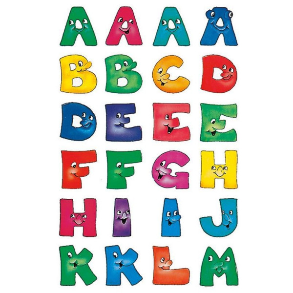 photo-Lettres - Gommettes - Autocollant - Enfant - A à Z - Majuscules