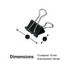 Boîte de 12 pinces à clips - 51mm - Noir - Métal