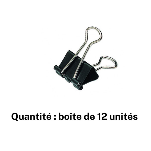 Boîte de 12 pinces à clips - 51mm - Noir - Métal