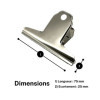 Pinces à dessin - Métal - Chrome - Largeur 75mm - Boîte de 20 pièces