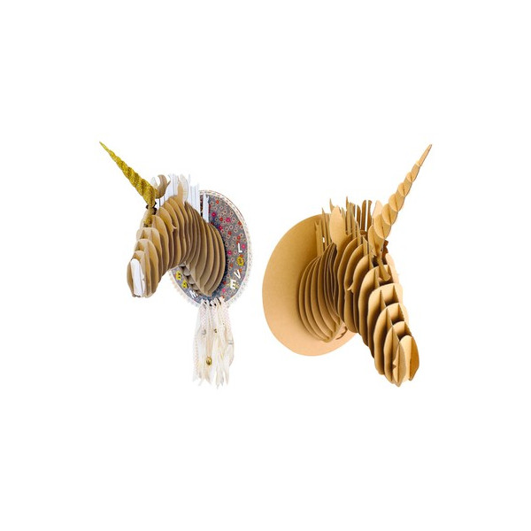 Trophée Mural En Carton - La Licorne - Ctop pas cher