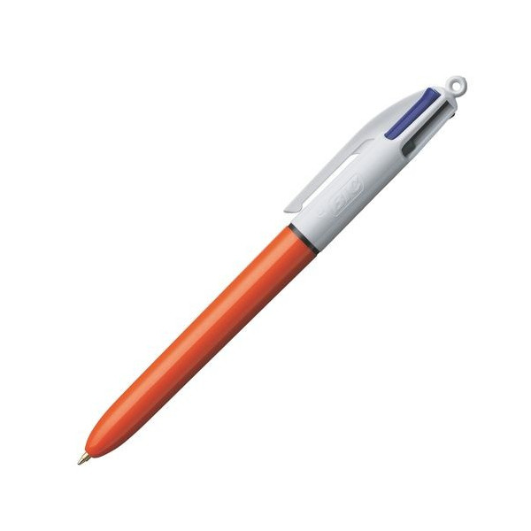 Stylo - 4 couleurs - Pointe moyenne - Bic - Corps orange
