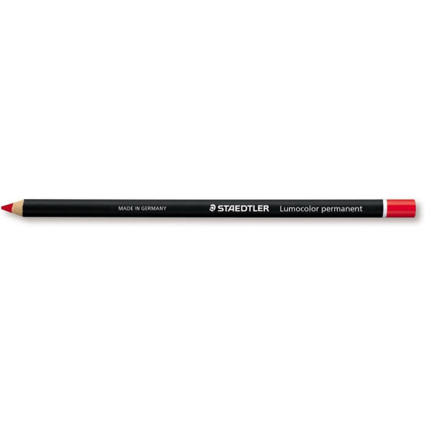 Crayon - permanent - Rouge - Tous supports - Staedtler - LumoColor Glasochrom