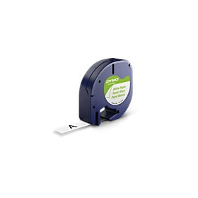 Ruban Dymo Letratag 12Mmx4M Papier Noir Sur Blanc | Artmania