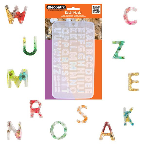 photo-Moule en silicone - Modèle lettres de l'alphabet - Cléopâtre - Résin'Mould