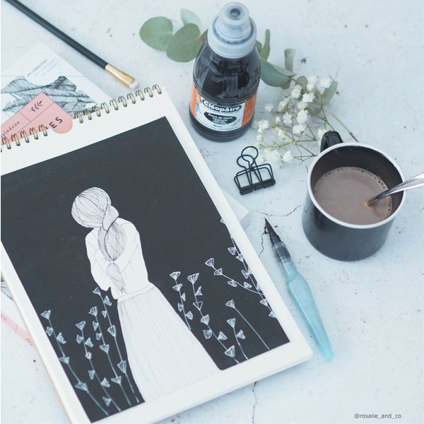 Encre de chine - Noir - Bidon de 1L - Cléopâtre