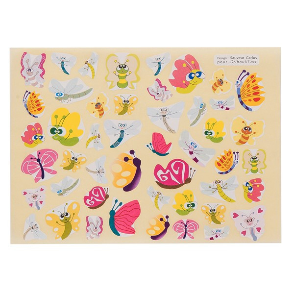 Gommettes - Oiseaux papillons libellules - Pour enfant - 365 stickers - Repositionnable - Cléopâtre