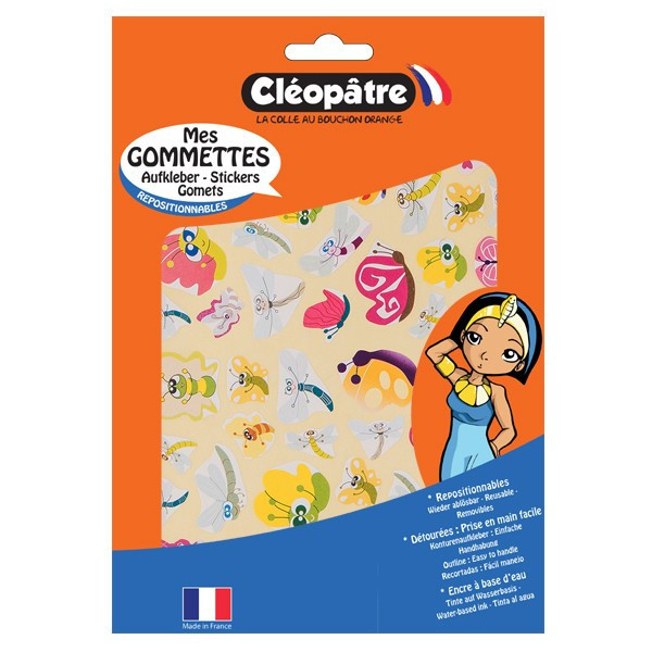 Gommettes - Oiseaux papillons libellules - Pour enfant - 365 stickers - Repositionnable - Cléopâtre