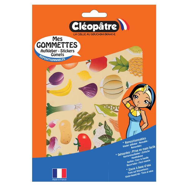 photo-Gommettes - Fruits - Pour enfant - 360 stickers - Repositionnable - Cléopâtre