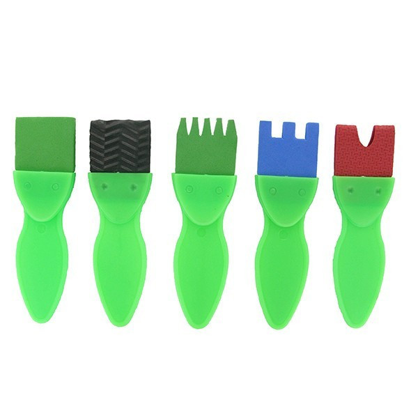 5 brosses en mousse - Peinture acrylique et gouache - Enfant - Assortiment - Cléopâtre