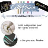 Feutres - Double pointe - Calligraphie - 5 couleurs métalliques - Boîte en bambou - ONLINE - Calli.Brush