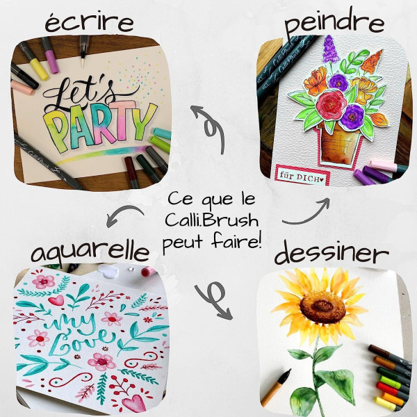 Feutres - Double pointe - Calligraphie - 10 couleurs - ONLINE - Calli.Brush