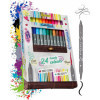 photo-Feutres - Double pointe - Calligraphie - 24 couleurs - Boîte en bambou - ONLINE - Calli.Brush
