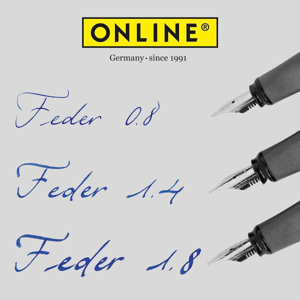 Stylo plume - Calligraphie - 3 plumes différentes - Rechargeable - ONLINE - Air Blanc/Rose