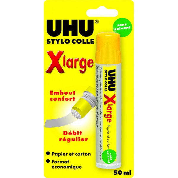 photo-Stylo colle - UHU - Pour papier et carton - Colle transparente - Embout large