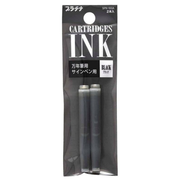 photo-Cartouches - Encre Noire - Recharge - Pack de 2 - Calligraphie - Platinum