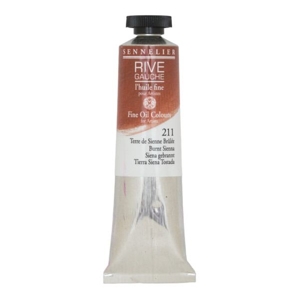 photo-Peinture à l'huile - Sennelier - Rive Gauche - Terre de Sienne brûlée - 211 - Tube de 40ml