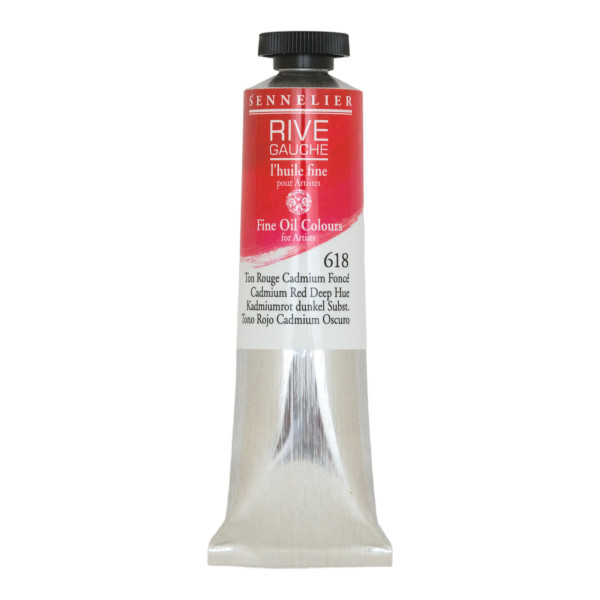photo-Peinture à l'huile - Sennelier - Rive Gauche - Ton Rouge Cadmium foncé - 618 - Tube de 40ml