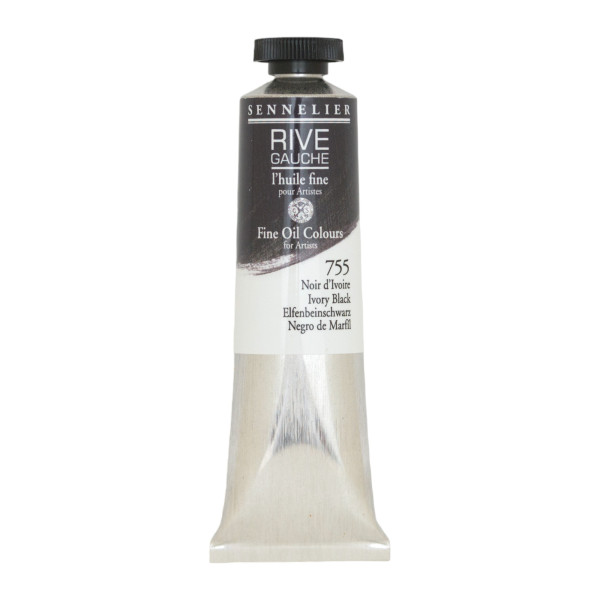 photo-Peinture à l'huile - Sennelier - Rive Gauche - Noir d'Ivoire - 755 - Tube de 40ml