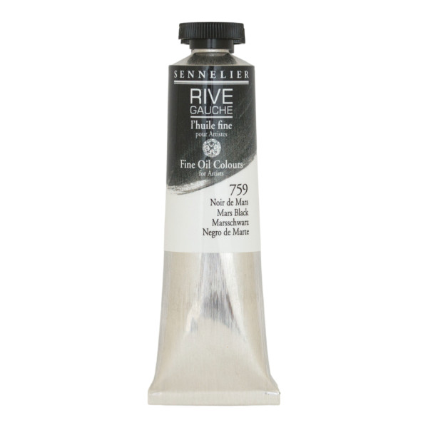 Peinture à l'huile - Sennelier - Rive Gauche - Noir de Mars - 759 - Tube de 40ml