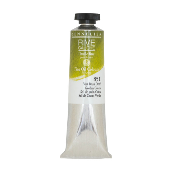 photo-Peinture à l'huile - Sennelier - Rive Gauche - Vert Brun Doré - 851 - Tube de 40ml