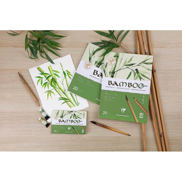 Bloc - Aquarelle - A4 - 21x29,7cm - 20 feuilles - Clairefontaine - Bamboo