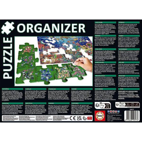 Plateaux pour puzzles - Rangement pièces de puzzles - Plastique - 6 bacs - Educa