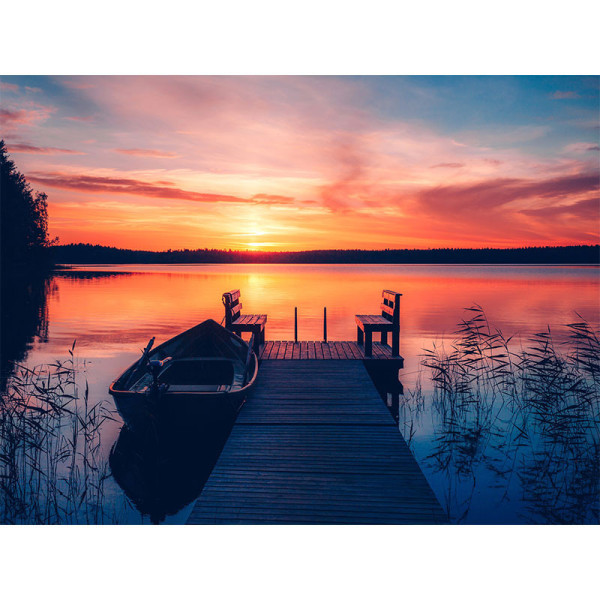 photo-Kit de diamond painting - Modèle coucher de soleil - Paysage - 40x30cm