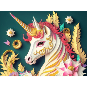photo-Kit de diamond painting - Modèle Licorne colorée - 40x30cm