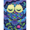 photo-Kit de diamond painting - Modèle hibou - Midnight owl - 40x30cm