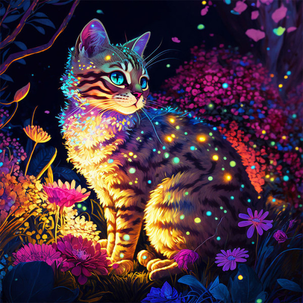 photo-Kit de diamond painting - Modèle chat - Animaux - 30x30cm