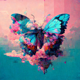 photo-Kit de diamond painting - Modèle papillon coloré - 40x30cm