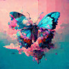 photo-Kit de diamond painting - Modèle papillon coloré - 40x30cm
